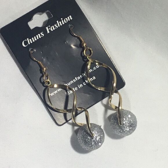 Twist & Ball Dangle Earrings (UC3) - Picture 1 of 8